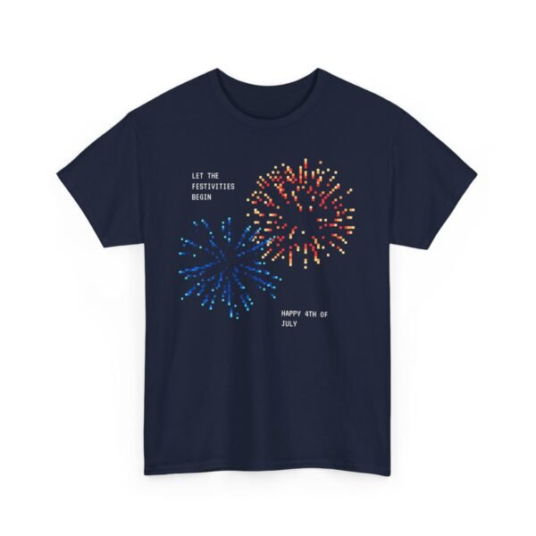 Pixel Fireworks: 4th of July Retro Unisex Tee - Image 3