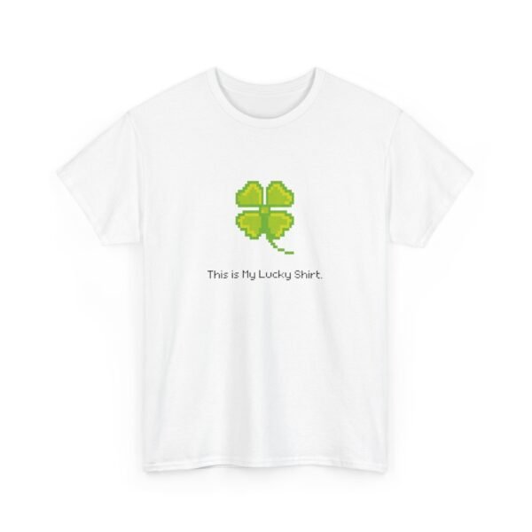 St. Patrick’s Day Pixel Shamrock Lucky Gamer Tee Unisex - Image 3