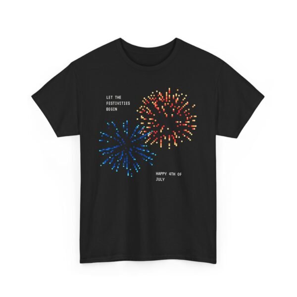 Pixel Fireworks: 4th of July Retro Unisex Tee - Image 7